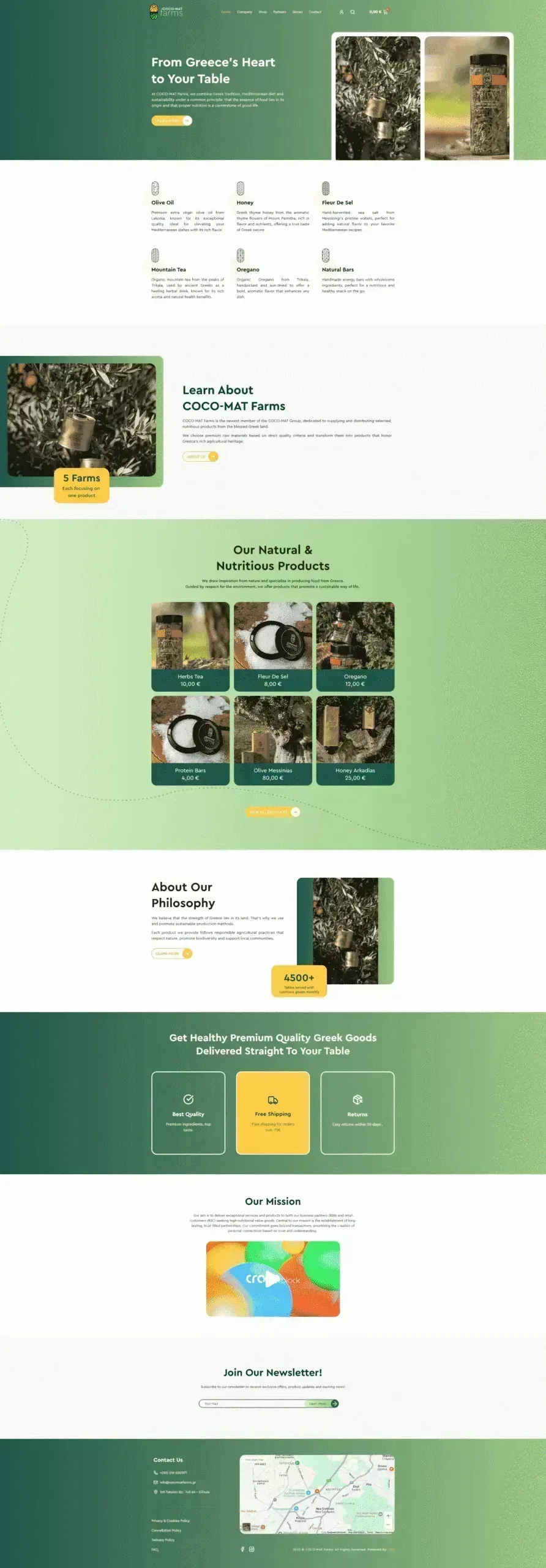 COCO-MAT Farms homepage