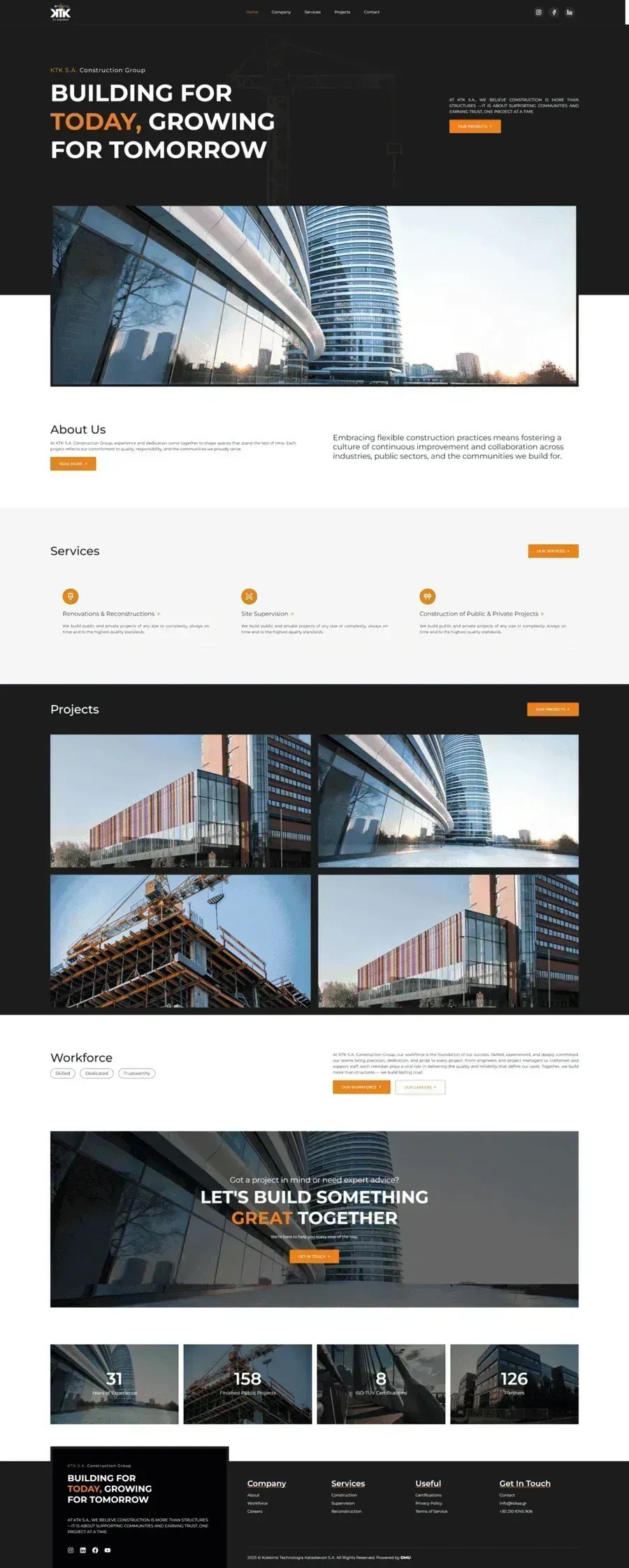KTK Construction homepage