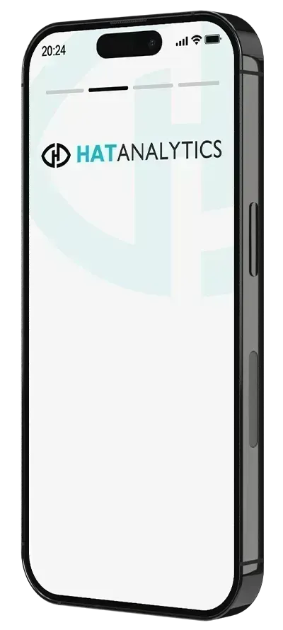 HAT Analytics logo on phone